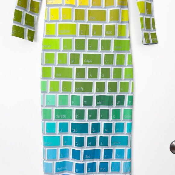 Jeremy Scott x Adidas Keyboard Maxi Dress Rainbow Multicolor - Picture 5 of 16